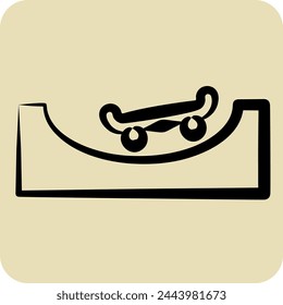 Icon Ramp. related to Skating symbol. hand drawn style. simple design illustration
