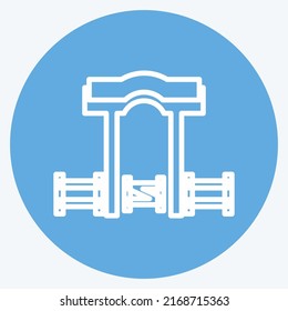 Icon Ranch. suitable for Wild West symbol. blue eyes style. simple design editable. design template vector. simple symbol illustration