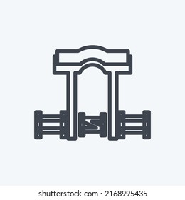 Icon Ranch. suitable for Wild West symbol. line style. simple design editable. design template vector. simple symbol illustration