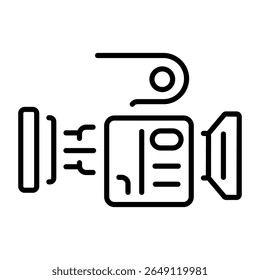 An icon of a rangefinder device in outline style 