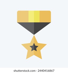 Icon Rank Badge. related to Military And Army symbol. flat style. simple design illustration