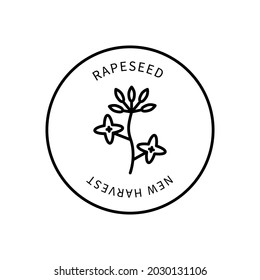 Icon Rapeseed Flower Line In Simple Style. New Harvest. Vector Sign In A Simple Style Isolated On A White Background