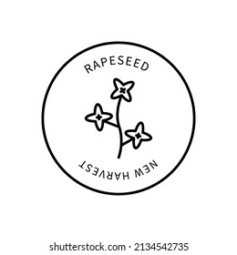 Icon Rapeseed Flower Line In Simple Style. New Harvest. Vector Sign In A Simple Style Isolated On A White Background.