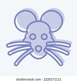Icon Rat. related to Animal Head symbol. two tone style. simple design editable. simple illustration. cute. education