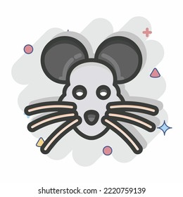 Icon Rat. related to Animal Head symbol. Comic Style. simple design editable. simple illustration. cute. education