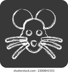 Icon Rat. related to Animal Head symbol. chalk Style. simple design editable. simple illustration. cute. education