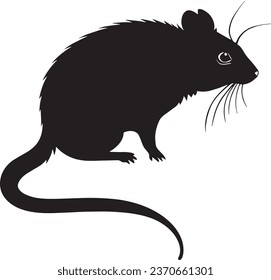 Icon of rat silhouette. Black vector illustration of rodent	