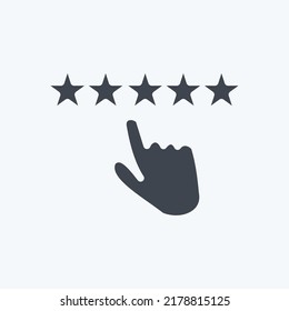 Calificación de iconos. adecuado para el símbolo Feedback. Estilo de glifo. diseño simple editable. vector de plantilla de diseño. ilustración de símbolo simple