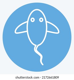 Icon Ray Fish. suitable for Sea symbol. blue eyes style. simple design editable. design template vector. simple symbol illustration