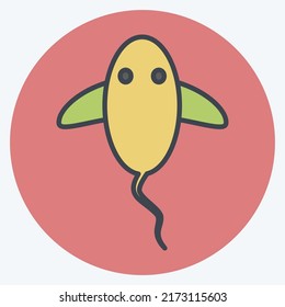 Icon Ray Fish. suitable for Sea symbol. color mate style. simple design editable. design template vector. simple symbol illustration