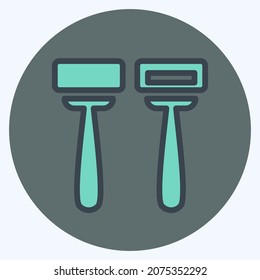 Icon Razors - Color Mate Style - Simple illustration, Editable stroke, Design template vector, Good for prints, posters, advertisements, announcements, info graphics, etc.