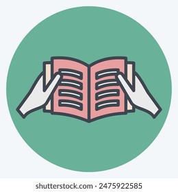 Icon Read A Book. related to Book symbol. color mate style. simple design illustration