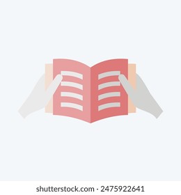Icon Read A Book. related to Book symbol. flat style. simple design illustration