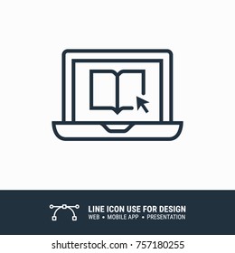 Icon Read Online Book Graphic Design Single Icon Vector Illustration