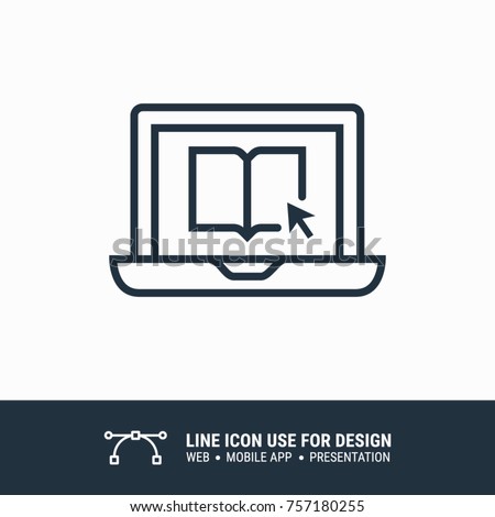 Icon read online book graphic design single icon vector illustration