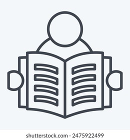 Icon Read. related to Book symbol. line style. simple design illustration