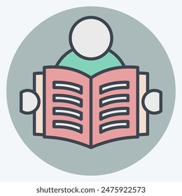Icon Read. related to Book symbol. color mate style. simple design illustration