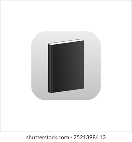 Icon of reading application in gray color with gradient for mobile phone. Modern book logo.