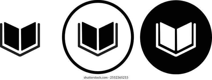 icon Reading black outline for web site design 
and mobile dark mode apps 
Vector illustration on a white background