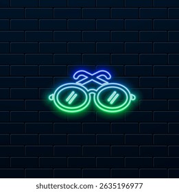 icon reading glasses. suitable for men's accessories symbol. neon style. glyph style. editable simple design. design template vector. simple symbol illustration.