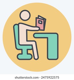 Icon Reading. related to Book symbol. color mate style. simple design illustration