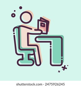 Icon Reading. related to Book symbol. MBE style. simple design illustration