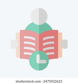 Icon Reading Time. related to Book symbol. flat style. simple design illustration