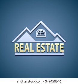 Icon Real Estate. Flat graphics. Stock vector illustration.
