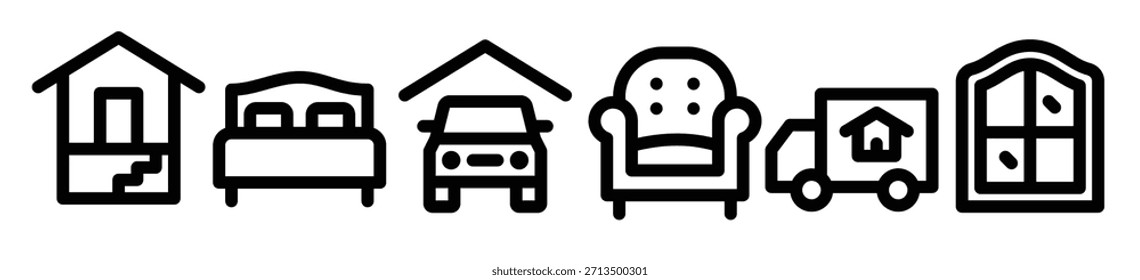 icon Real Estate Line vector illustration