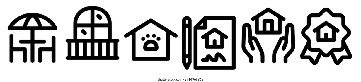 icon Ilustración vectorial de línea de bienes raíces