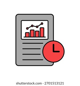 Symbol für eine Echtzeitanalyse, einzeln auf sauberem Hintergrund.