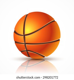 Icon realistic basketball. Sports picture of a basketball. Basketball ball on a white background.