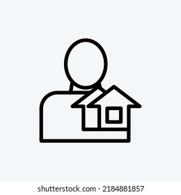 Icon Realtor. suitable for education symbol. line style. simple design editable. design template vector. simple illustration