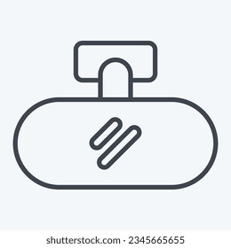 Icon Rear View Mirror. related to Spare Parts symbol. line style. simple design editable. simple illustration