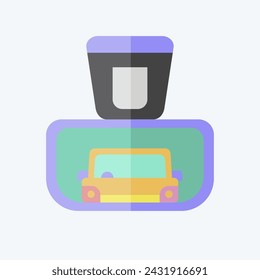 Icon Rear View Mirror. related to Garage symbol. flat style. simple design editable. simple illustration