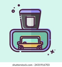 Icon Rear View Mirror. related to Garage symbol. MBE style. simple design editable. simple illustration