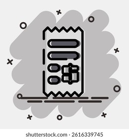Icon receipt. Cashless society elements. Icon in comic style.