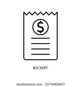 Icon a RECEIPT, isolated against a clean background.