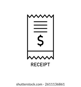 Icon a receipt, isolated against a clean background.