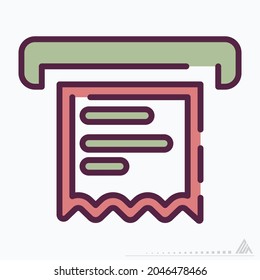 Icon Receipt - Line Cut Style - Simple illustration, Editable stroke, Design template vector, Good for prints, posters, advertisements, announcements, info graphics, etc.