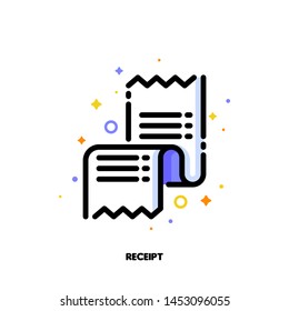 Icon Of Receipt Or Packing Slip For Shopping And Retail Concept. Flat Filled Outline Style. Pixel Perfect 64x64. Editable Stroke