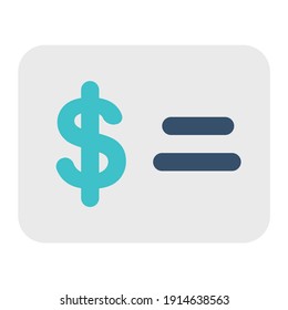 icon receipt using flat style and blue color dominate