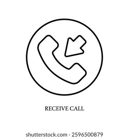 Icon a receive call, isolated against a clean background.