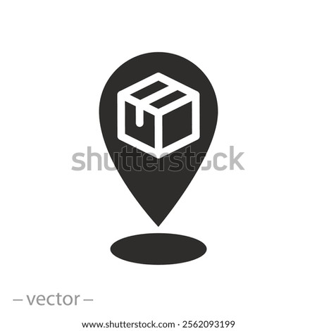 icon of receive order in pick up and collection point, click and collect, delivery services, e-commerce flat vector illustration