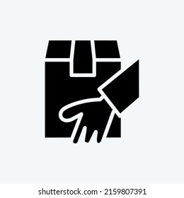 Icon Receive Parcel. suitable for education symbol. glyph style. simple design editable. design template vector. simple illustration