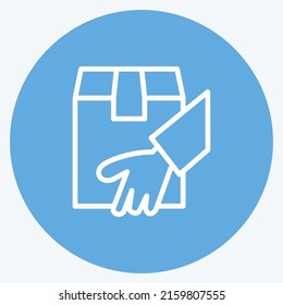 Icono Recibir paquete. adecuado para el símbolo educativo. estilo ojos azules. diseño simple editable. vector de plantilla de diseño. ilustración simple