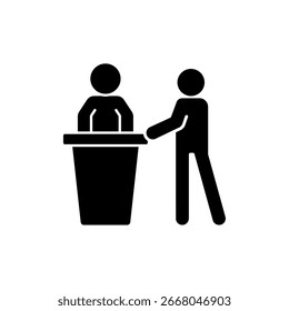 Icono de una recepción, aislado contra un fondo limpio.