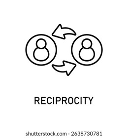 Icon a reciprocity, isolated against a clean background.