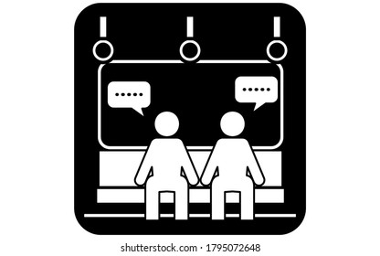 Icono recomendando que se abstenga de hablar en el tren