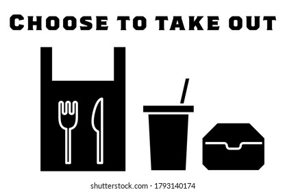 Icon recommending you to choose takeout